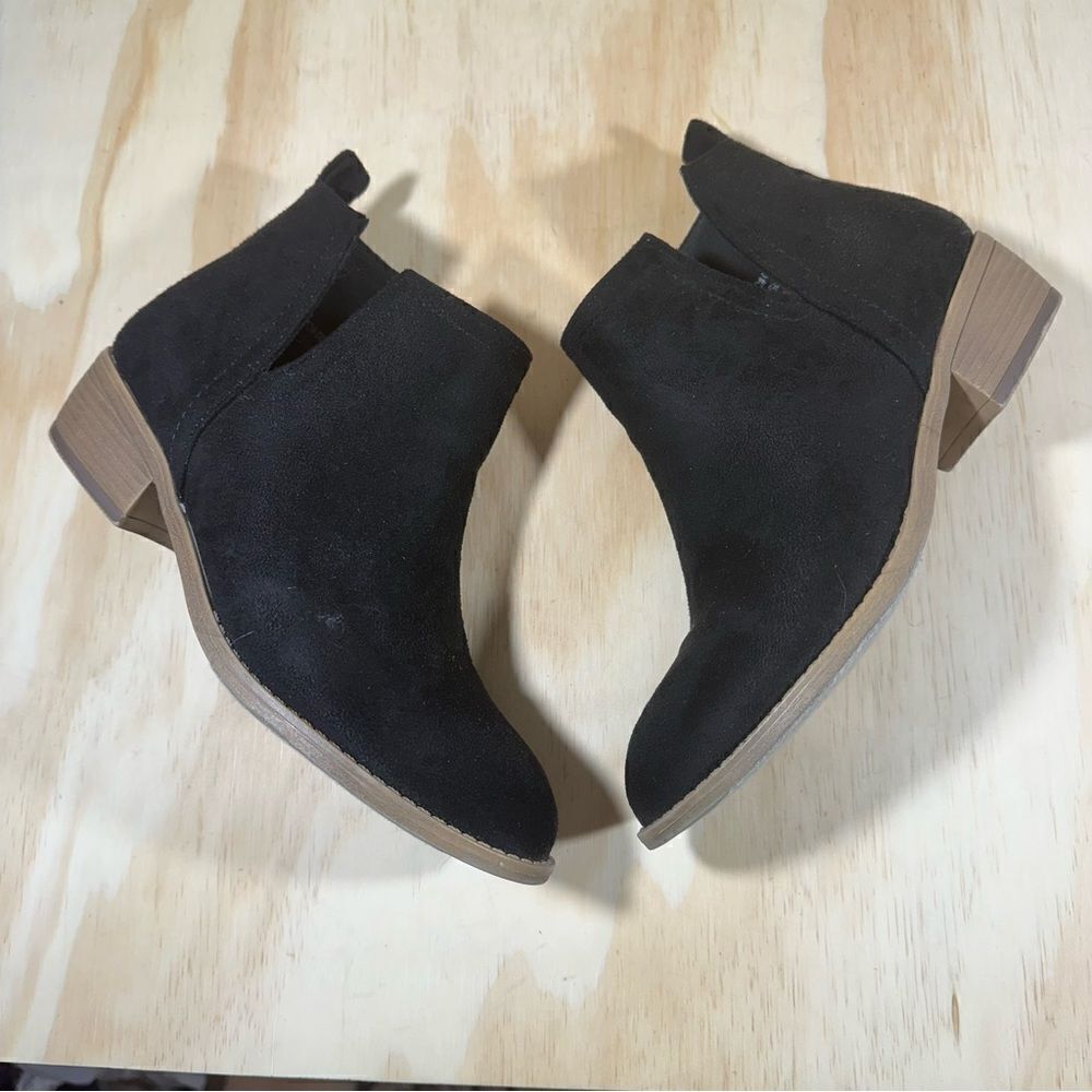 Black Suede Ankle Boots Women’s Size 7 - Picture 2 of 6